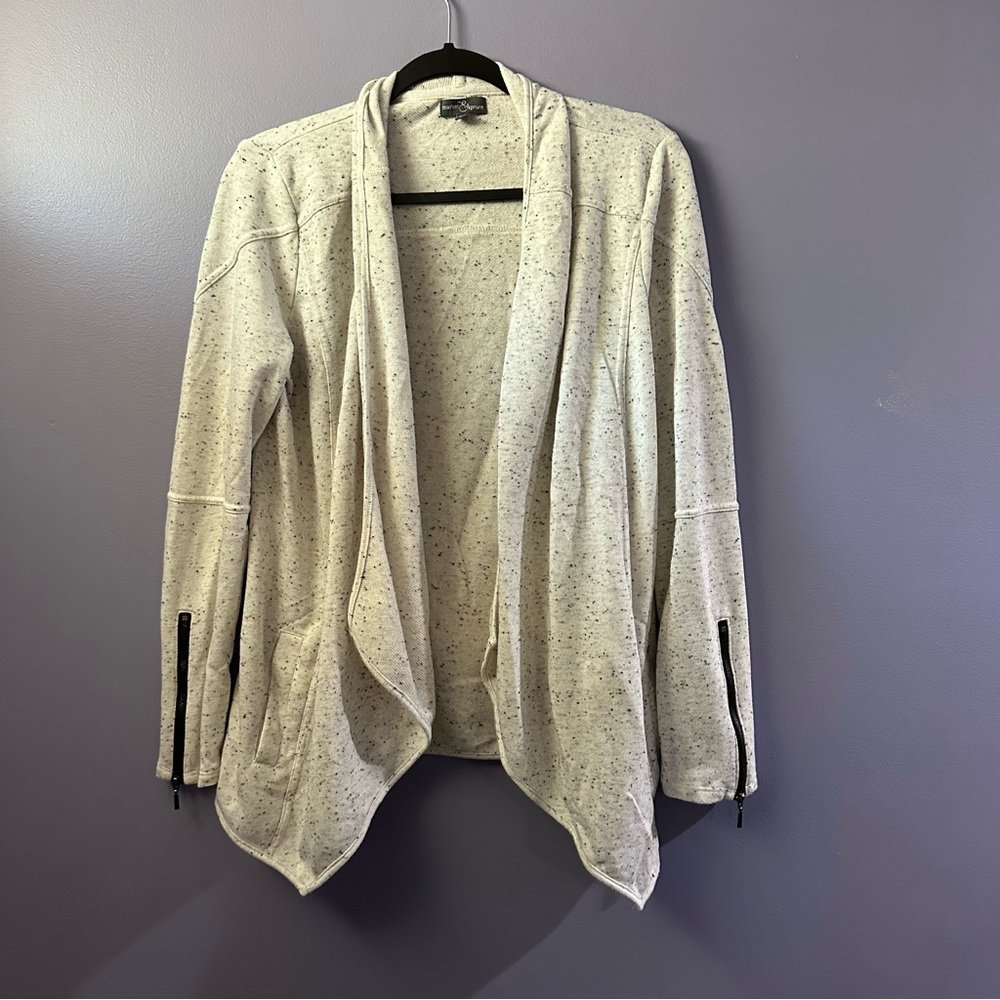 EUC Market & Spruce Cream Open Front Cardigan XXL